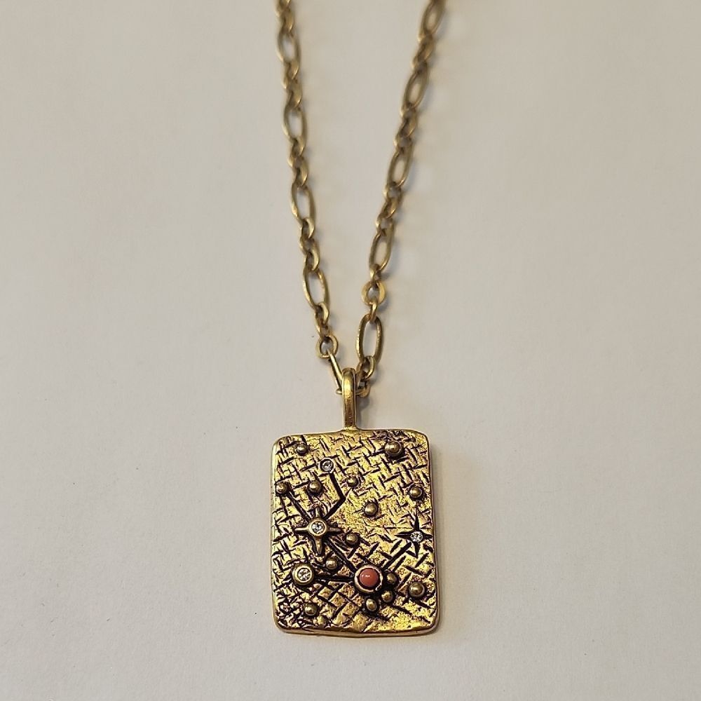 Sequin Brand Night Sky Star Map Necklace Taurus 22kt Gold Over Brass